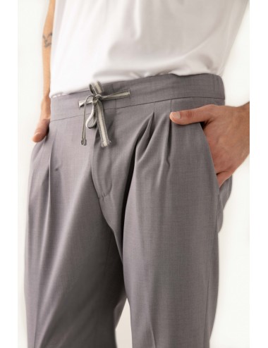 Pantaloni Ali mod.Partenope n.25 grigio  con doppia pinces dettaglio frontale