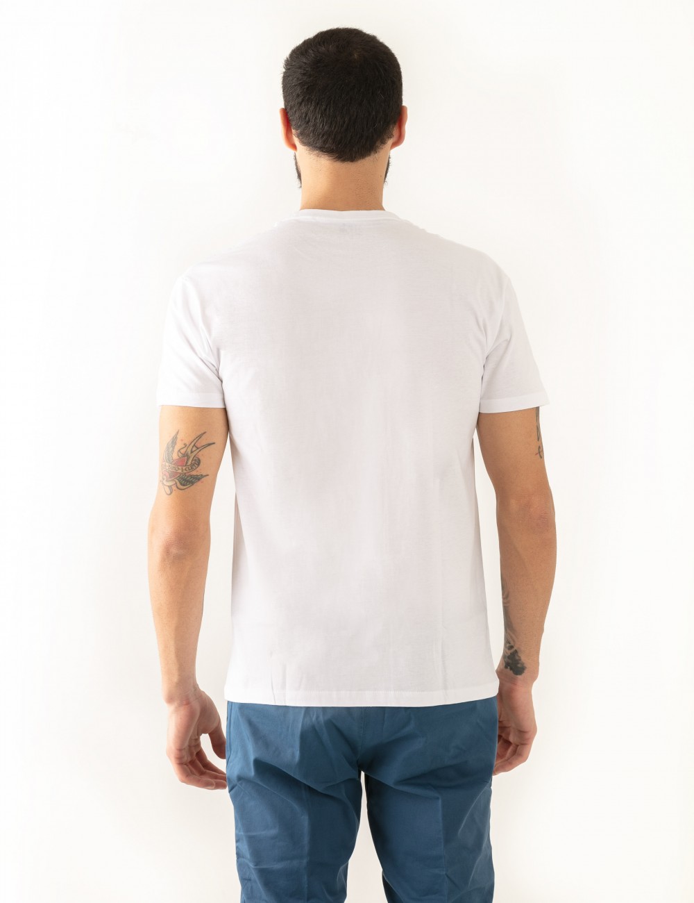 T-shirt "Zelo" stampa Martin Zelo in cotone indossata dettaglio retro